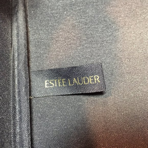 Estee Lauder Navy Blue Faux Crocodile Leather Cosmetic Zip Train Travel Case Bag - Picture 8 of 16